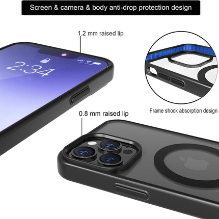 Magnetic Phone Cases with Stand for iPhone 17 Mobile Case Clear Black Cover with Kickstand