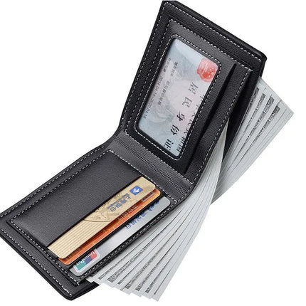 Men's PU Leather Folding Wallet