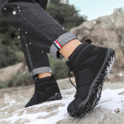 Winter Barefoot Boots Men Winter Shoes Barefoot Ankle Boots 36-46 Couple Snow Shoes Outdoor Hiking Shoes Fur Warm Plush Boots