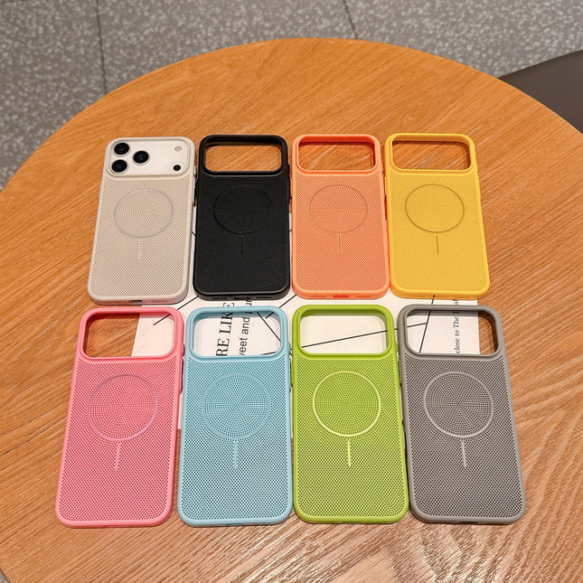 Cooling Heat Dissipation Magnetic Phone Case for iPhone 17 16 15 14 13 12 11 Pro Max Plus 17Pro Breathable Shockproof Back Cover