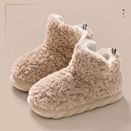 Winter Warm Shoes for Woman Men Indoor Slippers Soft Plush Couples Home Floor Snow Boots Anti-slip Female House Footwear