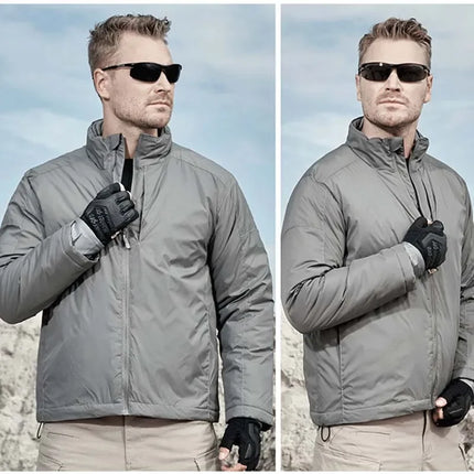 Winter Outdoor Jackets Men Parkas Warm Lightweight Tactics Causal Jacket Heat Reflective Windproof Hiking Coat Windbreaker