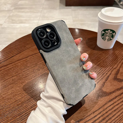 Fashion Matte Leather Silicone Case For iPhone 17 Lens Protection Shockproof Cover