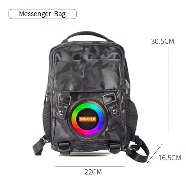 Wireless Bluetooth Speaker Backpack Laptop Bag Hifi Sound Quality Cycling Music School Bag Men's Backpack Cyberpunk Backpack