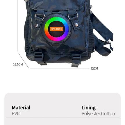 Wireless Bluetooth Speaker Backpack Laptop Bag Hifi Sound Quality Cycling Music School Bag Men's Backpack Cyberpunk Backpack