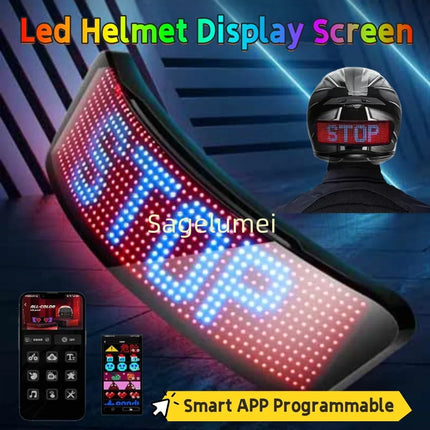 NEW APP Programmable LED Screen DIY Led Helmet Display Motorcycle Helmet Warning Light Night Riding RGB Bike Helmet Taillight