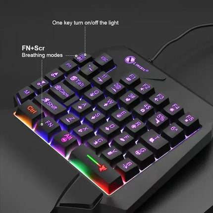 35-Key Single-Handed Mechanical Gaming Keyboard - USB Wired RGB Backlight, Ergonomic Design & Ultra-Slim Portable for Laptop/PC