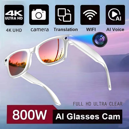New Men AI Camera Smart Glasses Wifi 800W Pixel 4K Ultra Clear Videography AI Translation 32GB Anti Blue Light Women Glasses