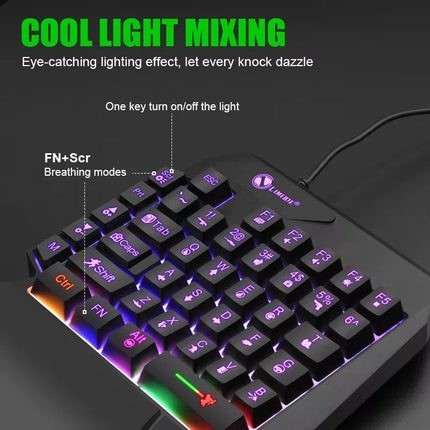 35-Key Single-Handed Mechanical Gaming Keyboard - USB Wired RGB Backlight, Ergonomic Design & Ultra-Slim Portable for Laptop/PC