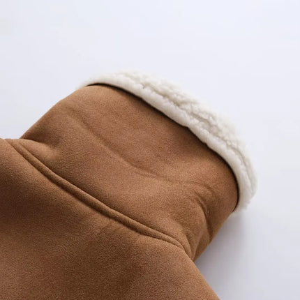 Winter new fur jacket for women fashion versatile suede motorcycle warm jacket