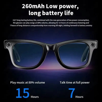 New Men Women 8MP HD Camera Smart Glasses For High-definition Photography Video Recording  Translation Voice Call And Music Play