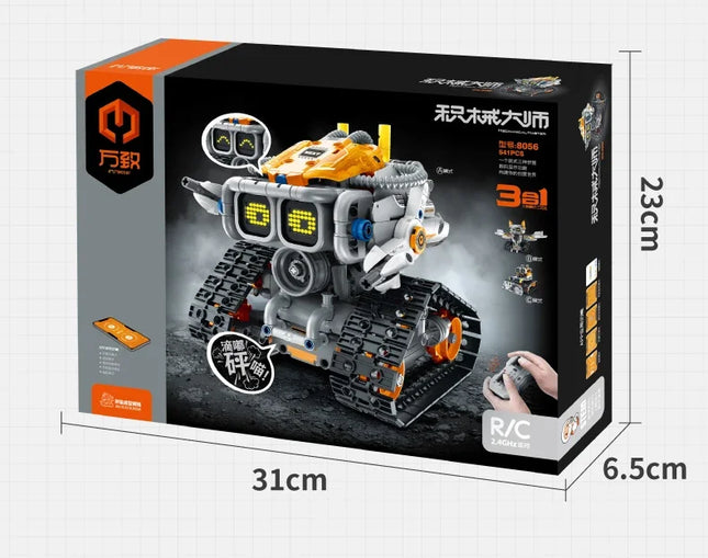 3 in 1 Technical RC Robot Dinosaur Building Blocks City Snail Racing Car Remote Control Bulldozer Truck Bricks Toys Kids Gifts