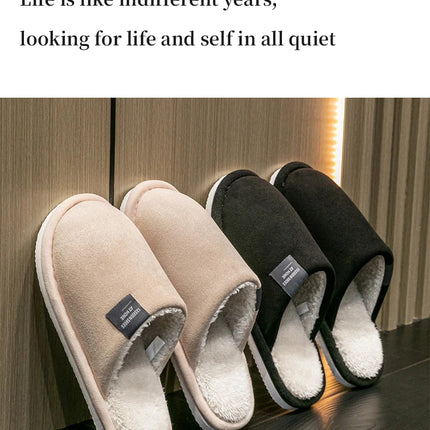 Winter Warm Slippers Men House Non Slip Soft Shoes Comfortable Flat Heel Home Indoor Bedroom Plush Slippers Bedroom Female shoes