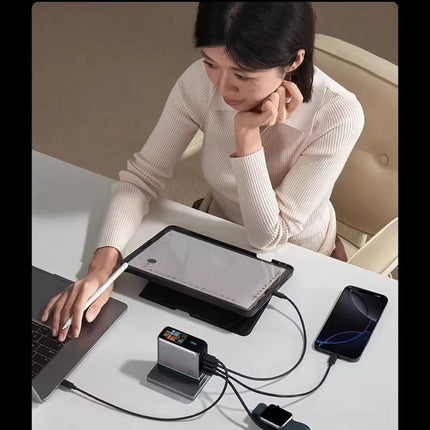 CukTech 10 Ultra GaN Charger 120W MAX Power Adaptor Adaptive Fast Charge Digital Display Mobile Phone Charger Original PD2.0 3.0