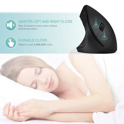 Wireless Bluetooth Vertical Mouse 800 1200 1600 DPI 6 Button Personalised Side Grip Ergonomic 2.4G Mute Gaming PC Computer Mouse