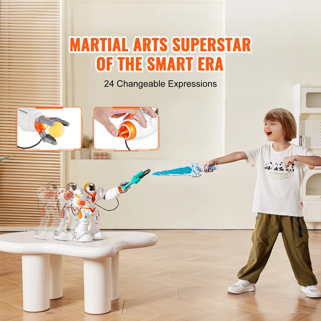 SucceBuy RC Robot Toys for Kids Battle Mode Programmable Remote Control Smart Robot with Bullets Interactive Dancing Robot
