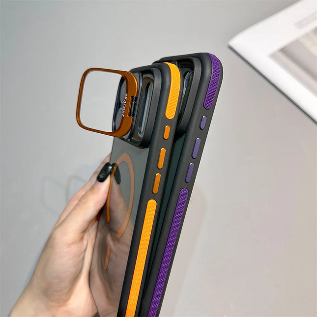 Luxury Transparent Magnetic Kickstand Stand Case For iPhone 17 Air 16 15 14 Plus 13 12 11 17 Pro Max Magsafe Must Haves Cover