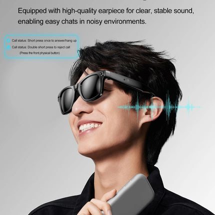 LIGE Smart Glasses 100W Pixel Camera Smart Glasses Camera Bluetooth Call Music Sunglasses AI Voice Assistant Video Sound Record