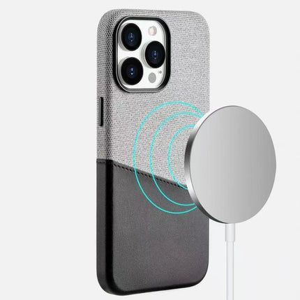 Card Holder Pocket MagSafe Leather Case Compatible with iPhone 17 Wireless Charging Protective Case