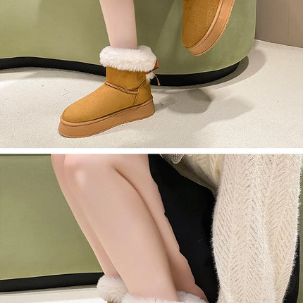Winter Women Shoes Fashion High Top Cotton Shoes Plush Warm Snow Boots Winter Boots for Women Outdoor Non Slip Platform Boot