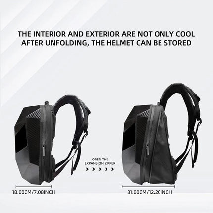 Motorcycle LED Screen Display Cycling Bag Outdoor Riding Helmet Hard Shell Backpack Large Capacity Dynamic Eye Backpack APP DIY