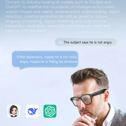 New AI Smart Glasses 800W Camera WIFI+Bluetooth Real-time Transmission Sunglasses Touch Control Video Record Glasses For XIAOMI