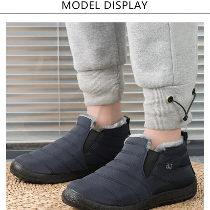 Winter Men Boots Waterproof Snow Boots Warm Fur Casual Men Shoes Antislip Ankel Boots Plush Cotton Shoes