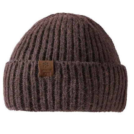 Winter Hats For Men Thickened Knitted Beanie Ear Protection Solid Color Cold Hat Keep Warm Baggy Cap Male Korean Elastic New