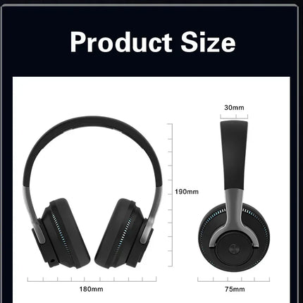 Wireless Bluetooth Headphones Hi-Res Audio Over The Earphone Bluetooth 5.3 Wired Dual-mode Headset with Microphone AUX Cable