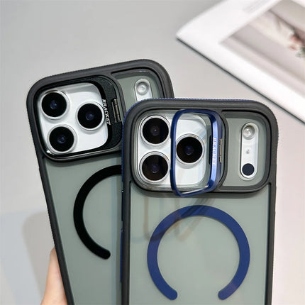 Luxury Transparent Magnetic Kickstand Stand Case For iPhone 17 Air 16 15 14 Plus 13 12 11 17 Pro Max Magsafe Must Haves Cover
