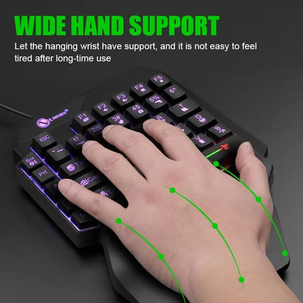 35-Key Single-Handed Mechanical Gaming Keyboard - USB Wired RGB Backlight, Ergonomic Design & Ultra-Slim Portable for Laptop/PC