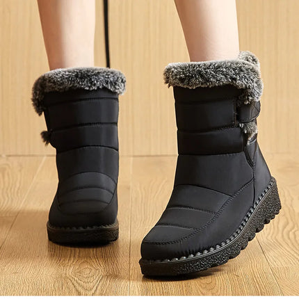 Women's Boots 2024 Trend Winter Shoes For Woman Winter Boots Ankle Low Heels Botas Mujer Waterproof Snow Boots With Fur Shoes
