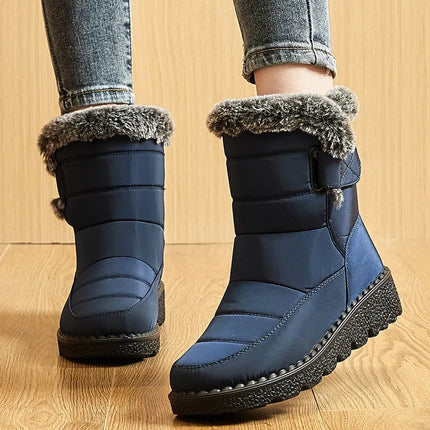 Women's Boots 2024 Trend Winter Shoes For Woman Winter Boots Ankle Low Heels Botas Mujer Waterproof Snow Boots With Fur Shoes