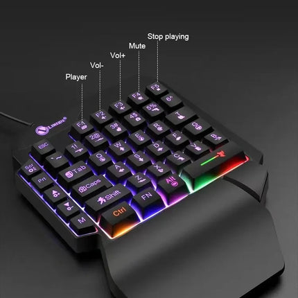 35-Key Single-Handed Mechanical Gaming Keyboard - USB Wired RGB Backlight, Ergonomic Design & Ultra-Slim Portable for Laptop/PC