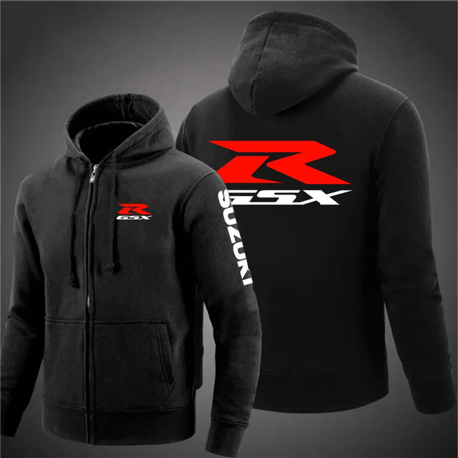 2025 Autumn/Winter Sweatshirt Jacket Office Commuter Men's Hoodie Gsxr Superbike Motorcycle Warm Jacket Zipper Hoodie