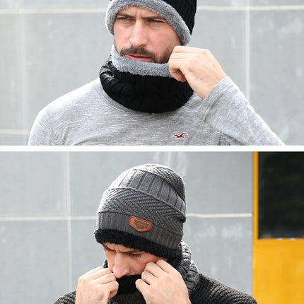 Winter Hats For Men Skullies Beanie Hat Winter Cap Men Women Wool Scarf Caps Balaclava Mask Bonnet Knitted Hat Gorras