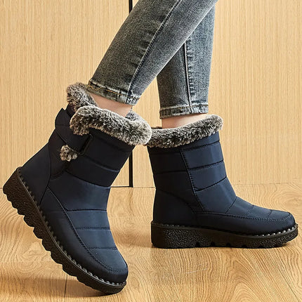 Women's Boots 2024 Trend Winter Shoes For Woman Winter Boots Ankle Low Heels Botas Mujer Waterproof Snow Boots With Fur Shoes